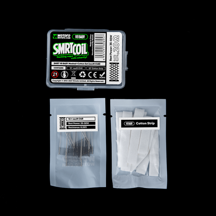 Wotofo SMRT V8 BABY MESH-COTTON SET NEXMESH CHILL F684N352 Wotofo Disposable
