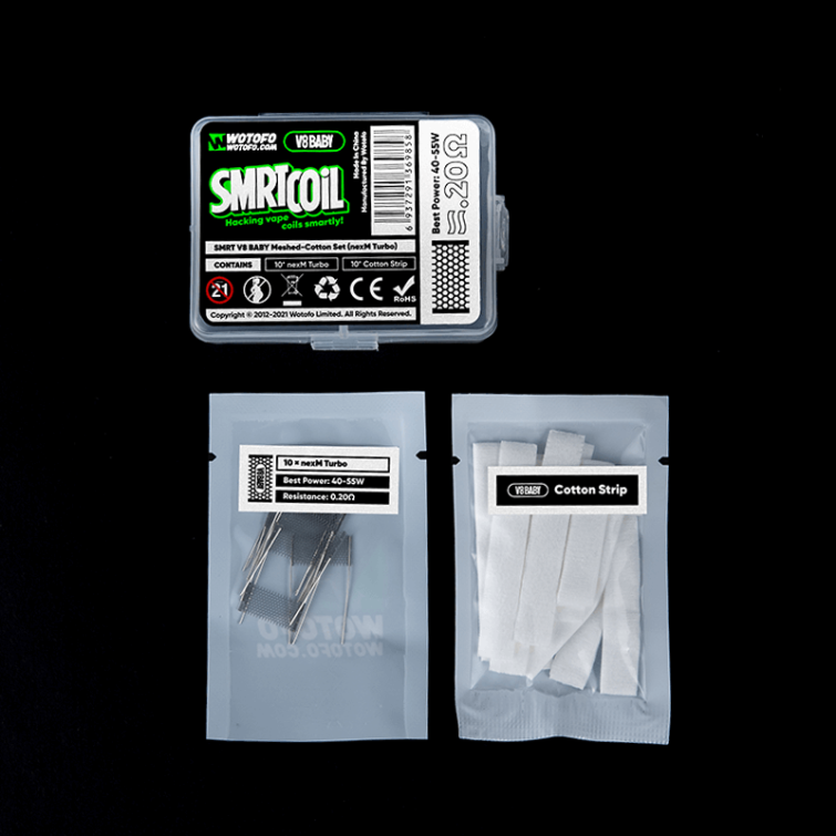 Wotofo SMRT V8 BABY MESH-COTTON SET NEXMESH CHILL F684N352 Wotofo Disposable