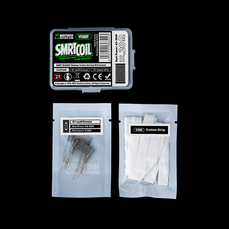 Wotofo SMRT V8 BABY MESH-COTTON SET NEXMESH EXTREME F684N369 Wotofo Shop Online