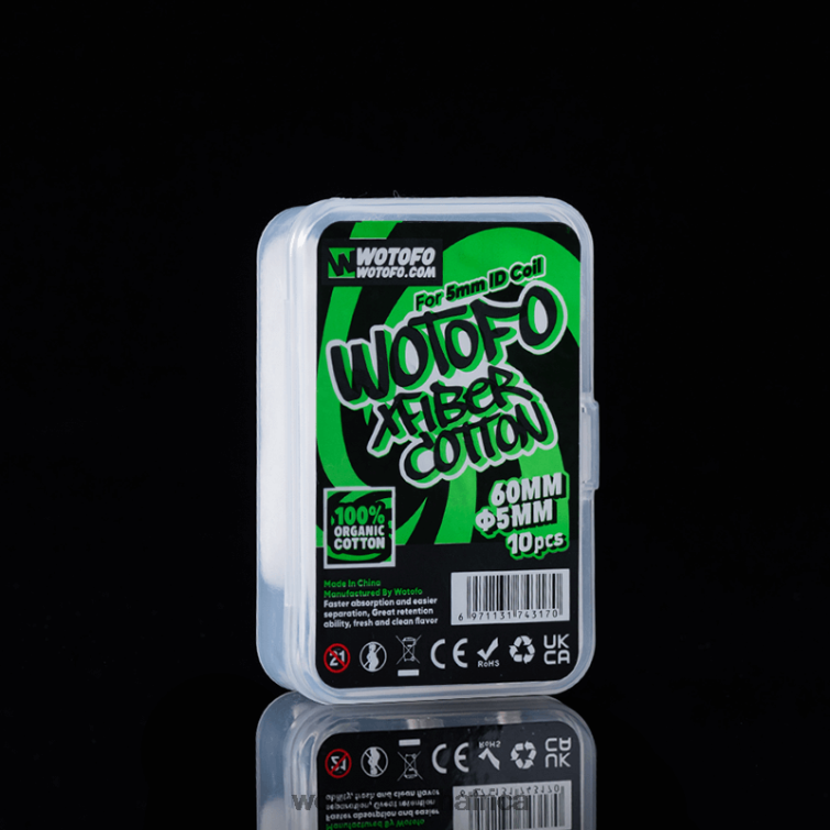Wotofo XFIBER COTTON FOR ID COIL 5MM THICK 10PCS F684N348 Wotofo Vape Pods